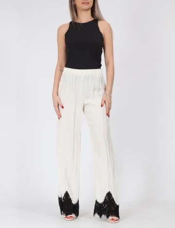 Pantaloni Vero Moda, ecru Alb