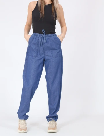 Pantaloni Jacqueline de Yong, albastru