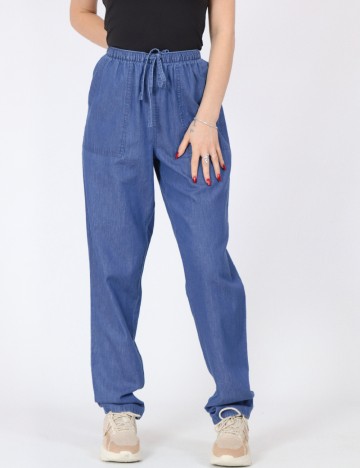 Pantaloni Jacqueline de Yong, albastru
