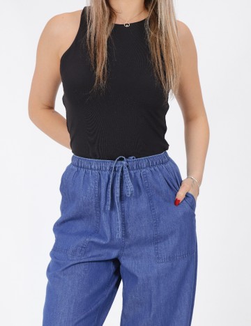 Pantaloni Jacqueline de Yong, albastru