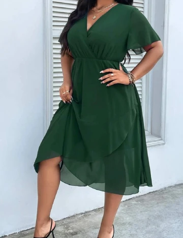 Rochie medie SHEIN CURVE, verde