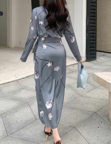 Rochie lunga Dazy, gri