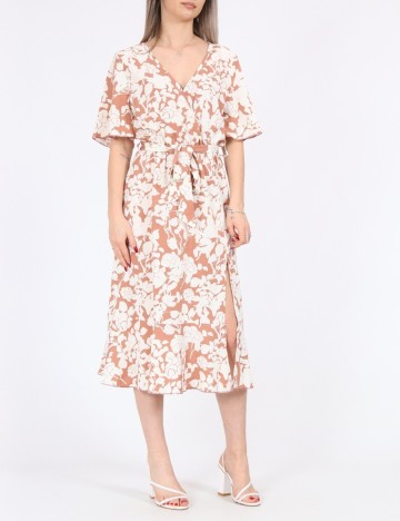 Rochie medie SHEIN, maro/alb