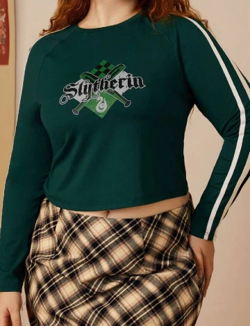 Bluza SHEIN CURVE, verde