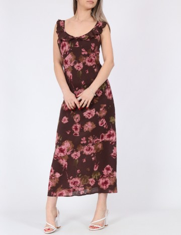 Rochie medie Dazy, maro