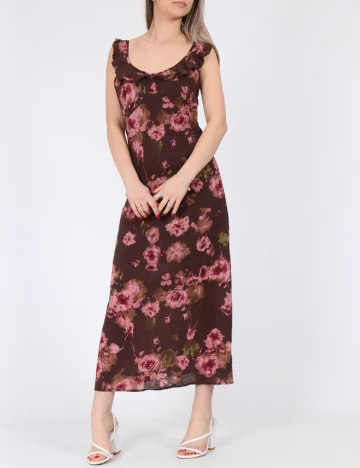Rochie medie Dazy, maro