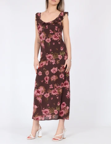 Rochie medie Dazy, maro