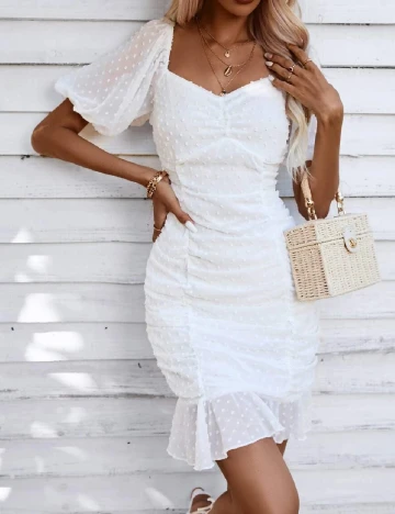 Rochie scurta SHEIN, alb Alb