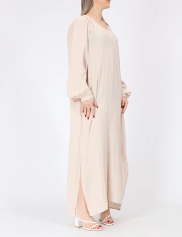 Rochie lunga Pieces, crem
