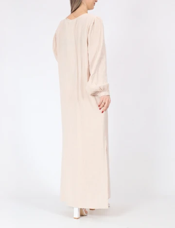 Rochie lunga Pieces, crem