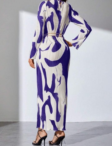 Rochie lunga SHEIN, mov/alb
