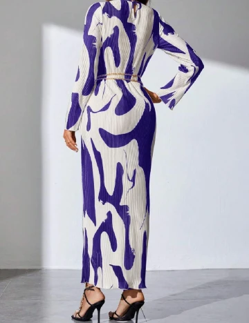 Rochie lunga SHEIN, mov/alb