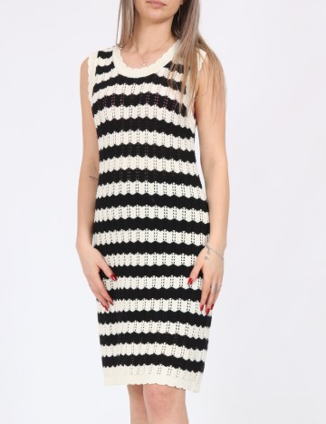 Rochie scurta Noisy May, negru/crem