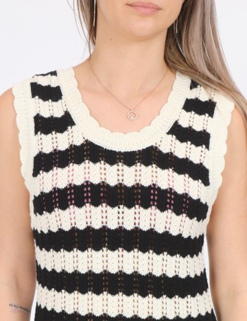 Rochie scurta Noisy May, negru/crem