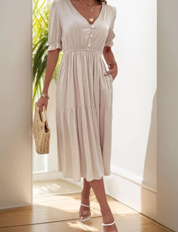 Rochie medie SHEIN, crem
