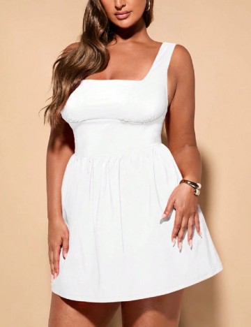 Rochie scurta SHEIN CURVE, alb