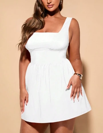 Rochie scurta SHEIN CURVE, alb