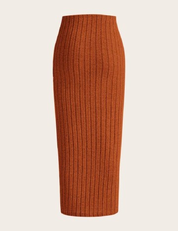 Fusta SHEIN CURVE, maro