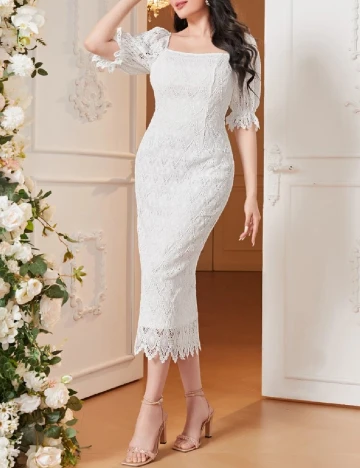 Rochie medie SHEIN, alb