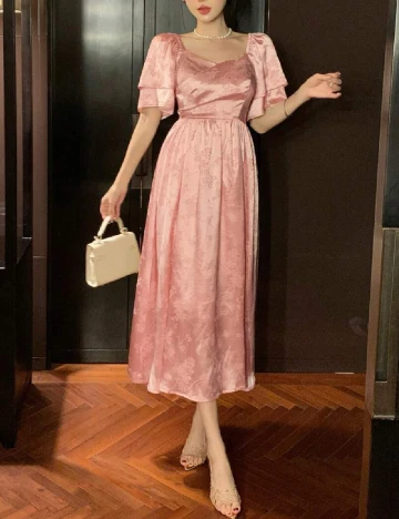 Rochie medie Dazy, roz