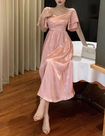 Rochie medie Dazy, roz