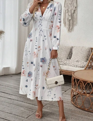 Rochie medie SHEIN, alb Alb