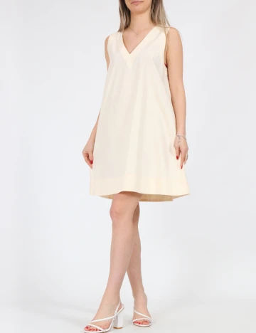 Rochie scurta Pieces, crem