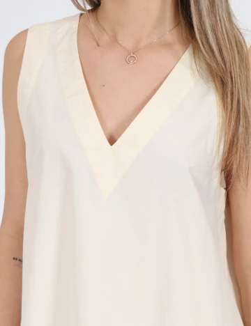 Rochie scurta Pieces, crem