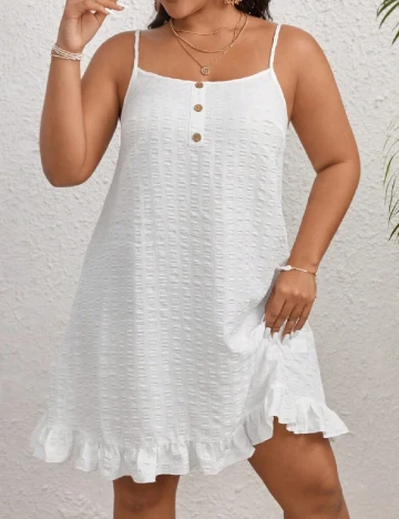 Rochie scurta SHEIN CURVE, alb