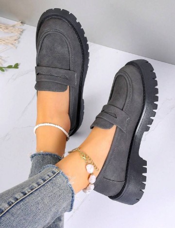 Mocasini SHEIN, gri