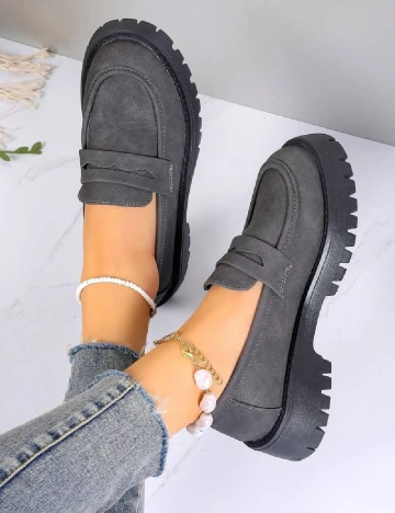 Mocasini SHEIN, gri