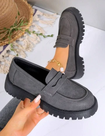 Mocasini SHEIN, gri