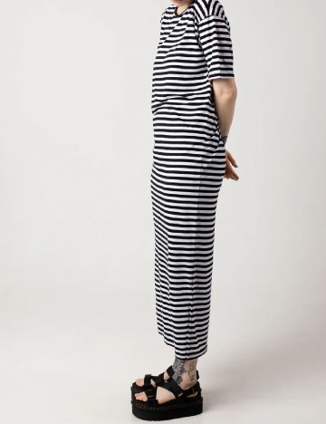 Rochie lunga Noisy May, alb/negru