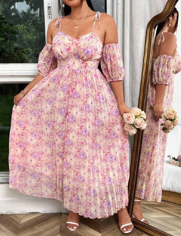 Rochie lunga SHEIN CURVE, roz