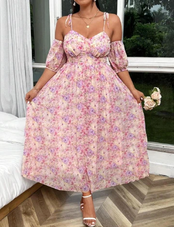 Rochie lunga SHEIN CURVE, roz