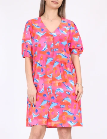 Rochie scurta Noisy May, roz