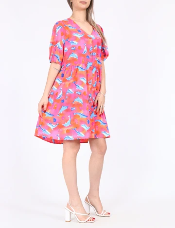 Rochie scurta Noisy May, roz