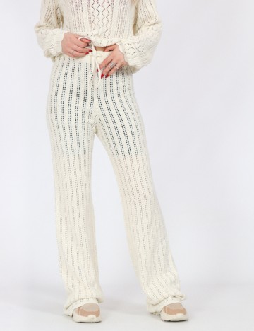 Pantaloni Noisy May, ecru