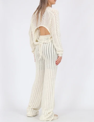 Pantaloni Noisy May, ecru Alb