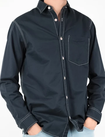 Camasa Jack&Jones, bleumarin, L Albastru
