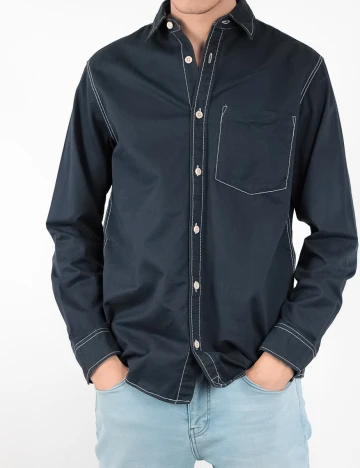 Camasa Jack&Jones, bleumarin, L Albastru