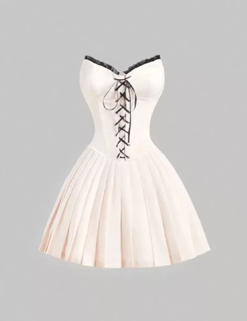 Rochie scurta SHEIN, crem