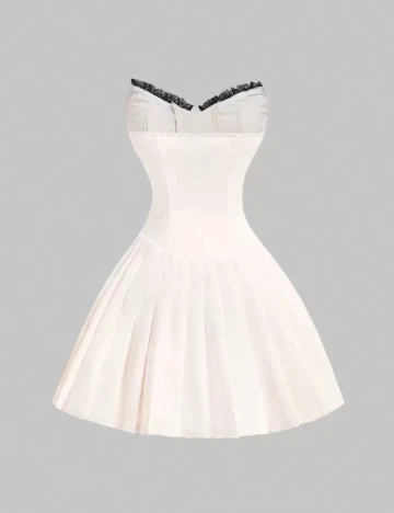 Rochie scurta SHEIN, crem