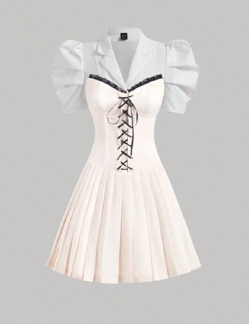 Rochie scurta SHEIN, crem