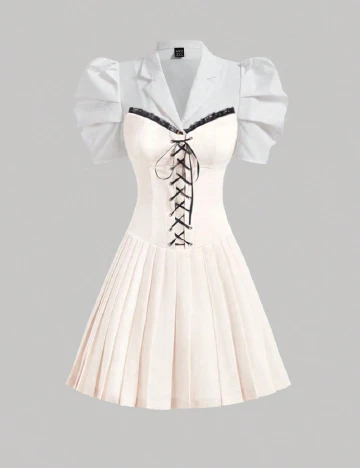 Rochie scurta SHEIN, crem