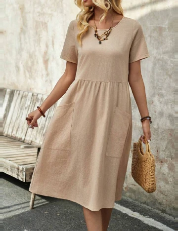 Rochie scurta Emery Rose, crem