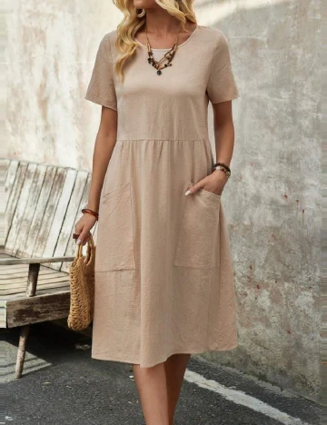 Rochie scurta Emery Rose, crem