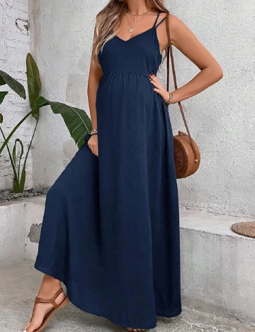 Rochie lunga SHEIN Maternity, albastru