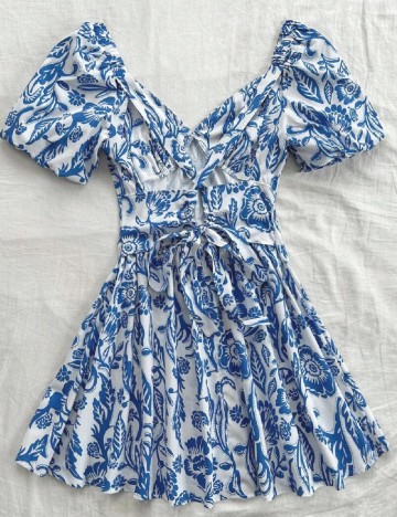 Rochie scurta SHEIN, alb/albastru