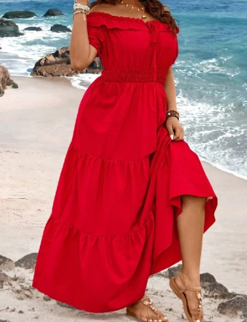 Rochie lunga SHEIN CURVE, rosu